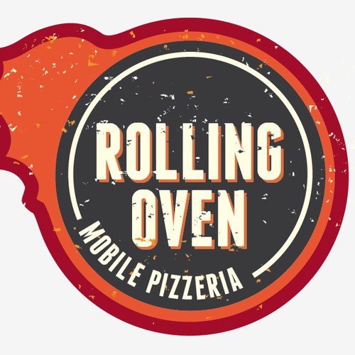 Rustic, industrial logo for Rolling Oven
