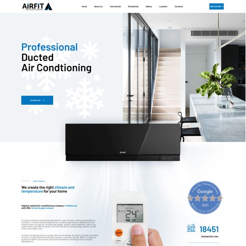 Website design for AIRFIT Air Conditioning