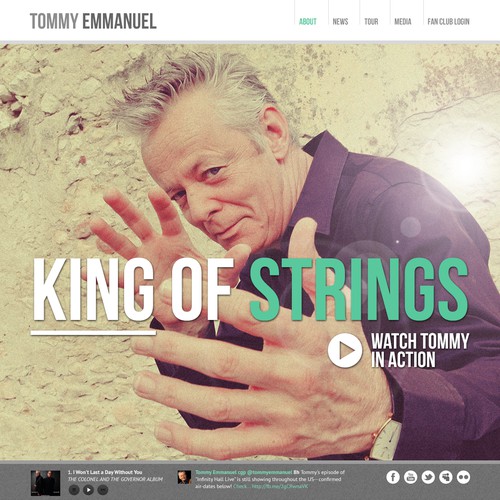 Tommy Emmanuel, King of Guitar Strings Web Design