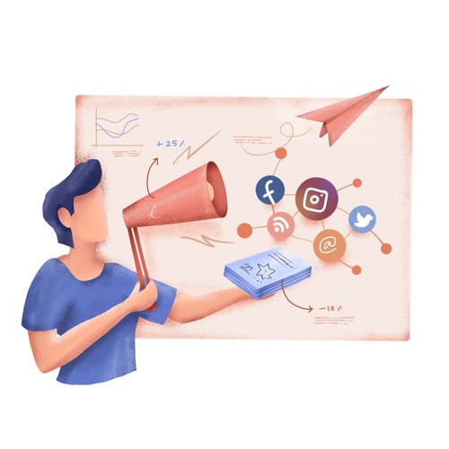 Social Media Marketing Illustration