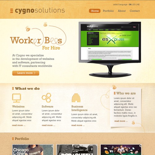 Website design for a company that hires out worker bees