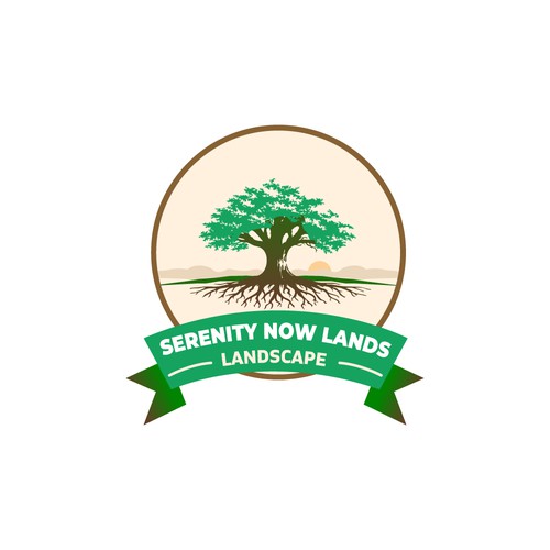 Serenity Now Lands Landscape Logo Design
