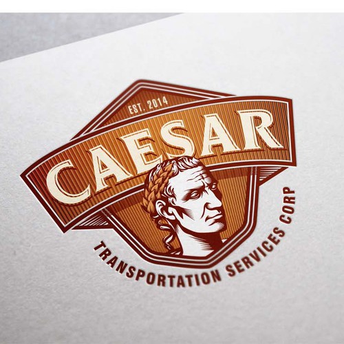 Implement Caesar into a logo for transportation services.