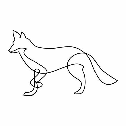line art fox