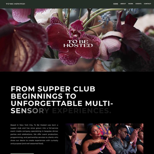 Site redesign for a full-service event media company specializing in bespoke dinner parties and celebrations