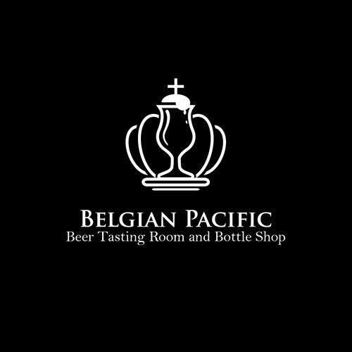 Create a stylish logo for a Belgian Beer Tasting room and bottle shop