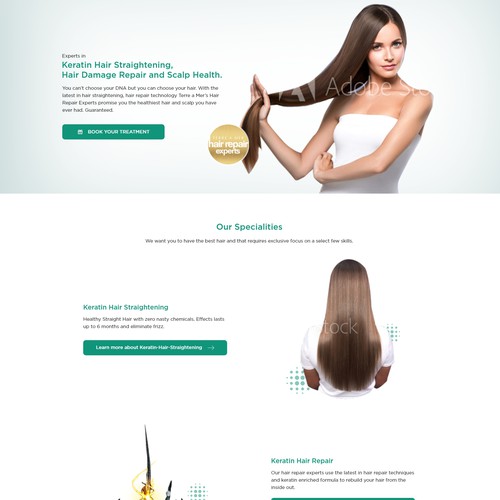 Women's hair salon home page.