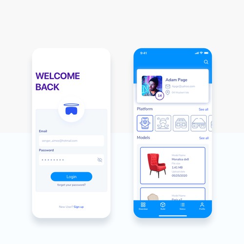 Clean UI For Augmented Reality app