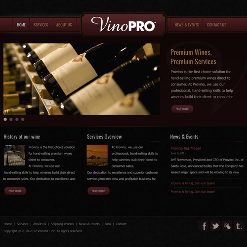 WINE SITE!! VinoPRO website design