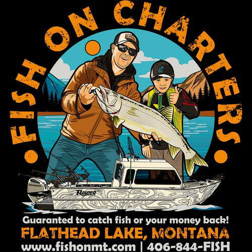 Fishing Charter T-Shirt Design – Flathead Lake