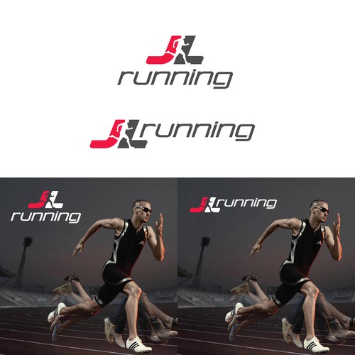 Trendy, Fun Running Logo for JL Running