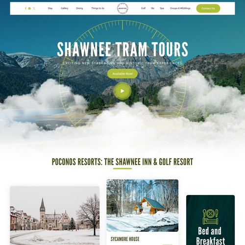 Shawnee Inn & Golf Resort - Home Page Design