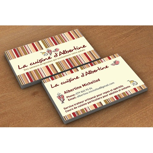 A spicy business card for Albertine's spicy cooking