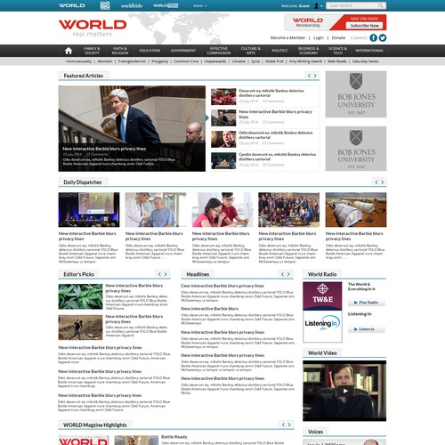 News site design