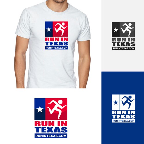 A cool Run in Texas logo to appeal to runners on road and trail, daytime and night