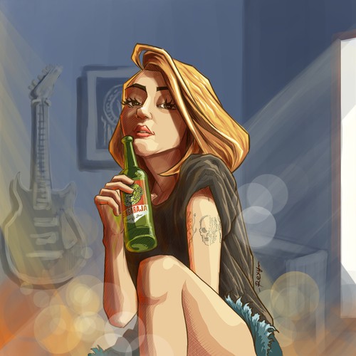 Manda rose in my cartoon style