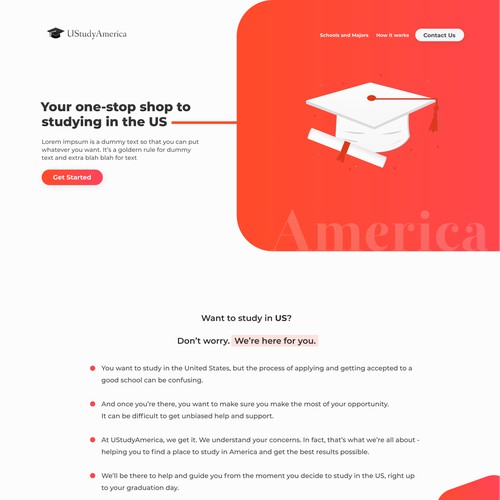 UStudyAmerica's second Web Design