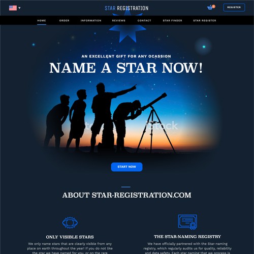 Responsive Web Design for Name a Star
