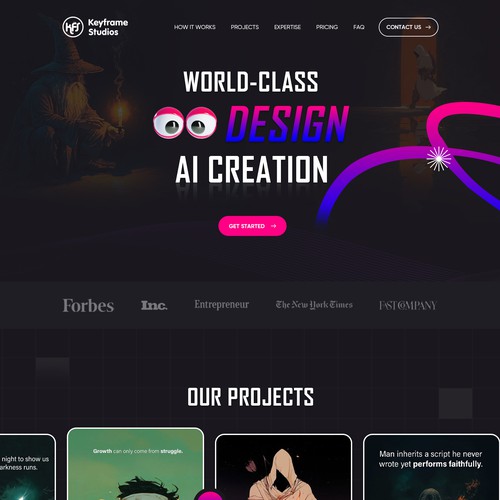 Modern Website for AI-Powered Creative Agency – Keyframe Studios