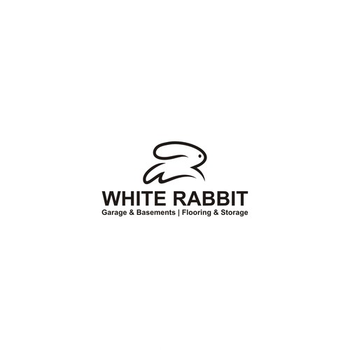 use W and R letter for logo white rabbit