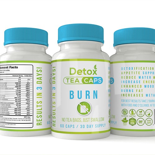 Detox Tea Caps Logo & Label