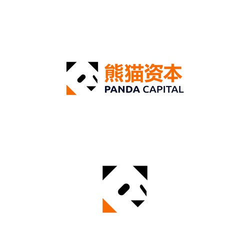 Geometric abstract panda icon bank logo