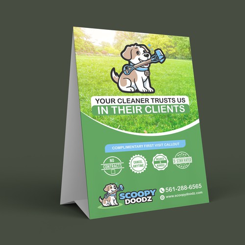 Promotional Table Tent Card for Scoopy Doodz