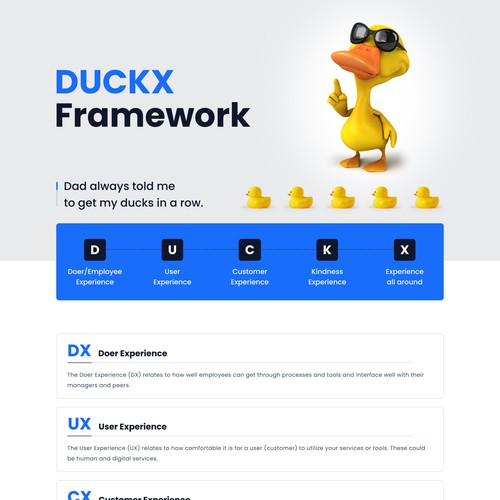 DUCKX content page design
