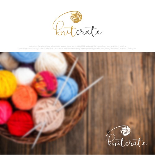 Logo for worldwide knitting subscription service, knitcrate.