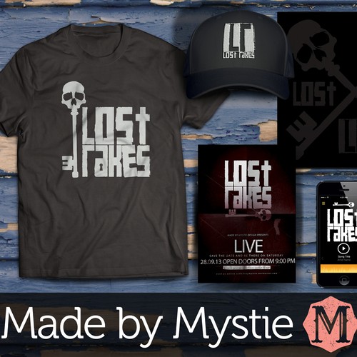 Music merch mockup: Lost Rakes logo design