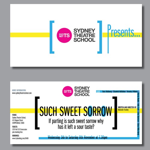 Create a flyer for our show at Sydney Theatre School!