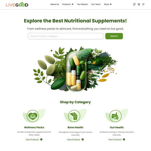 Streamlined Wellness: LiveGood Shop Page Redesign for Enhanced Accessibility and Customer Experience