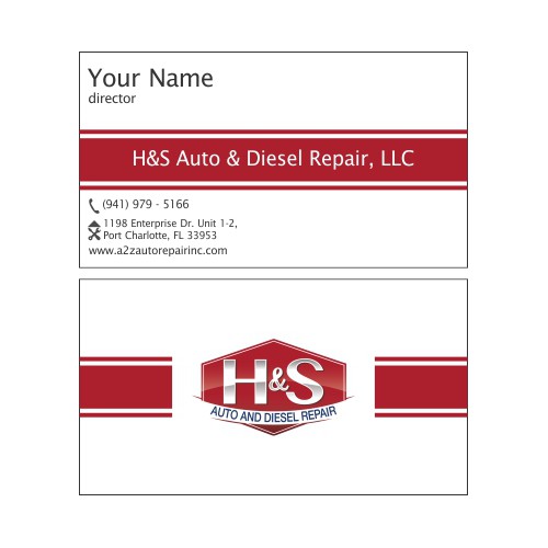 Create a Unique Business Card for H&S Auto and Diesel Repair