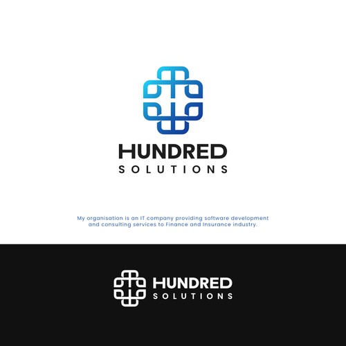 Hundred infinity ambigram logo 