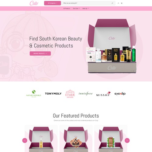 Design a Homepage for Korean Beauty Company