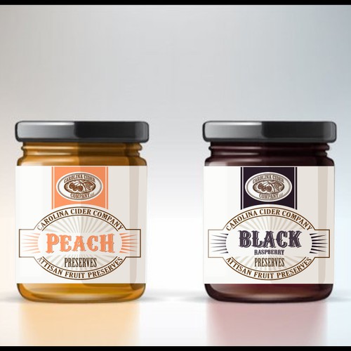 Label for artisan fruit preserves for southern country stores