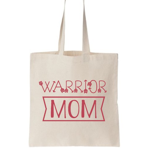 Warrior mom tote bag desig