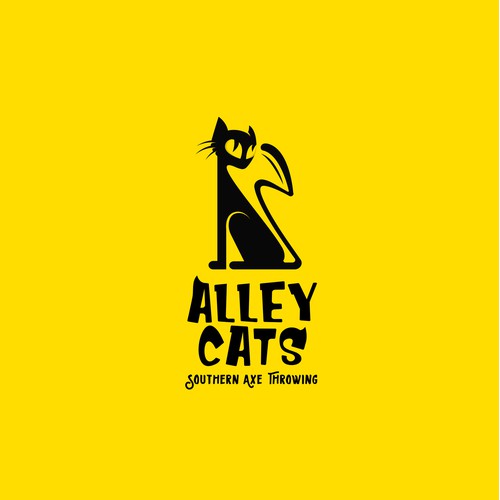 "Alley Cats - Southern Ax Throwing" logo design concept
