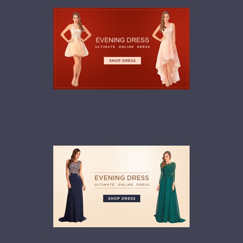 Banner design for evening dress fashion shop 735 x 440