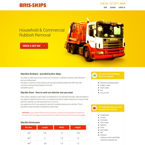 Create a new landing page for Bris-Skips