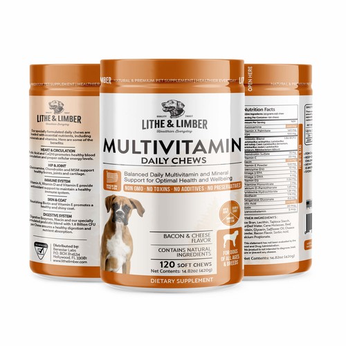 Lithe and Limber Multivitamin daily chews for dogs