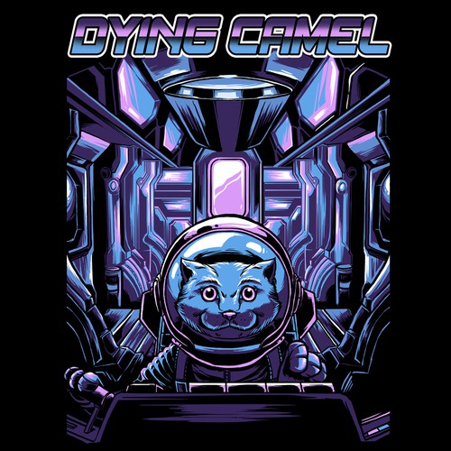 Space Cat shirt design for gaming channel