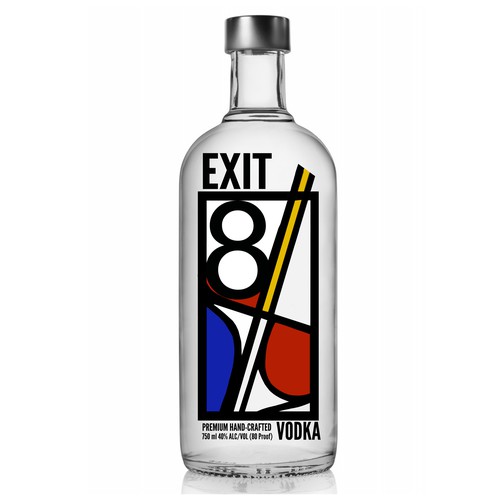 Create the label for Exit 8 Vodka