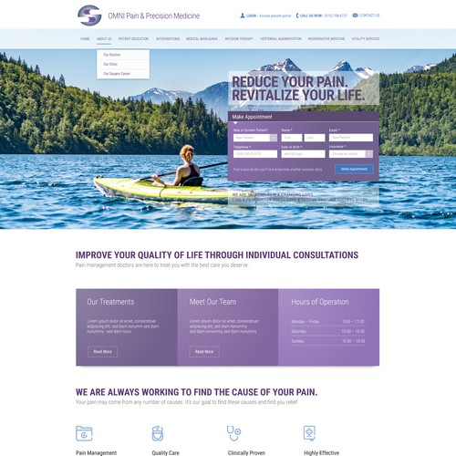 Web page design for Omni Pain & Precision Medicine