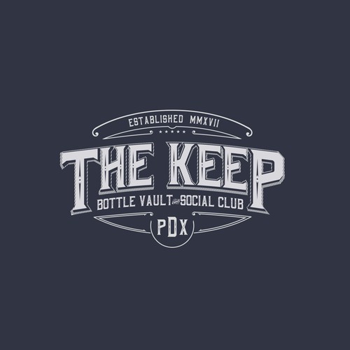 logo for high end wine/whiskey bottle storage and social club