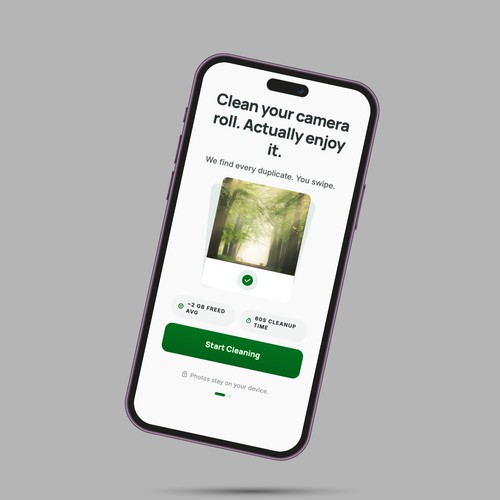 Design a minimal app that makes deleting photos feel satisfying