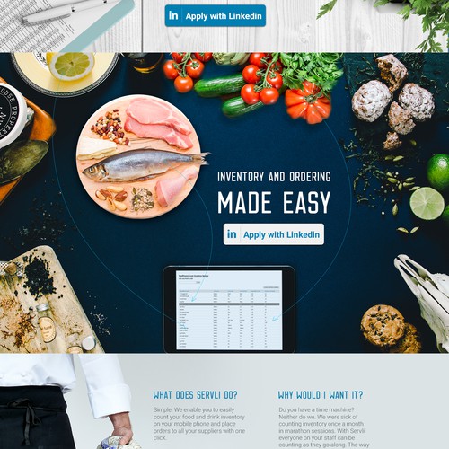 Create a sizzling landing page to sign up chefs & restaurateurs from LinkedIn PPC advertising