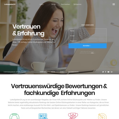 Landing Page Design or a german Lottery
