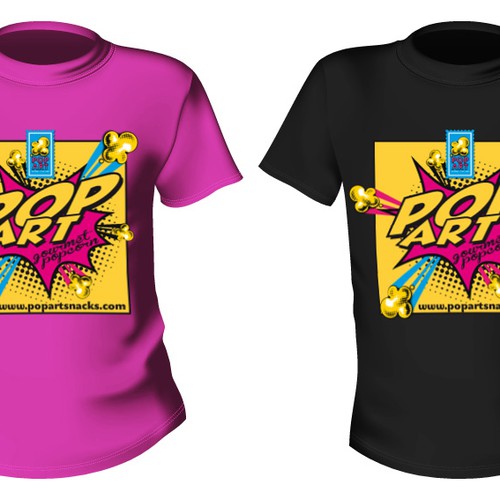 Design t-shirt for hip new Popcorn company called Pop Art