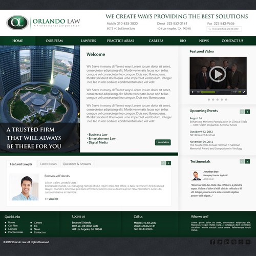 New website design wanted for Orlando Law, P.C.